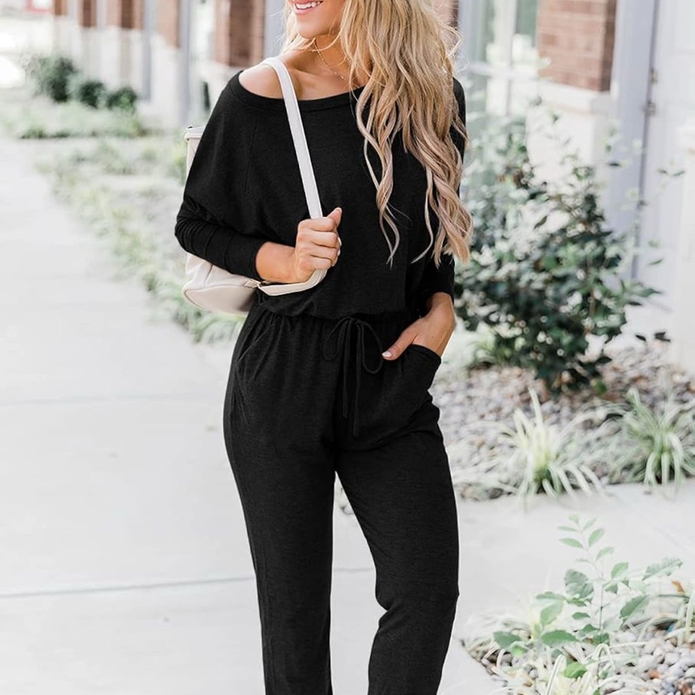 Elegant Black Off-Shoulder Jumpsuit